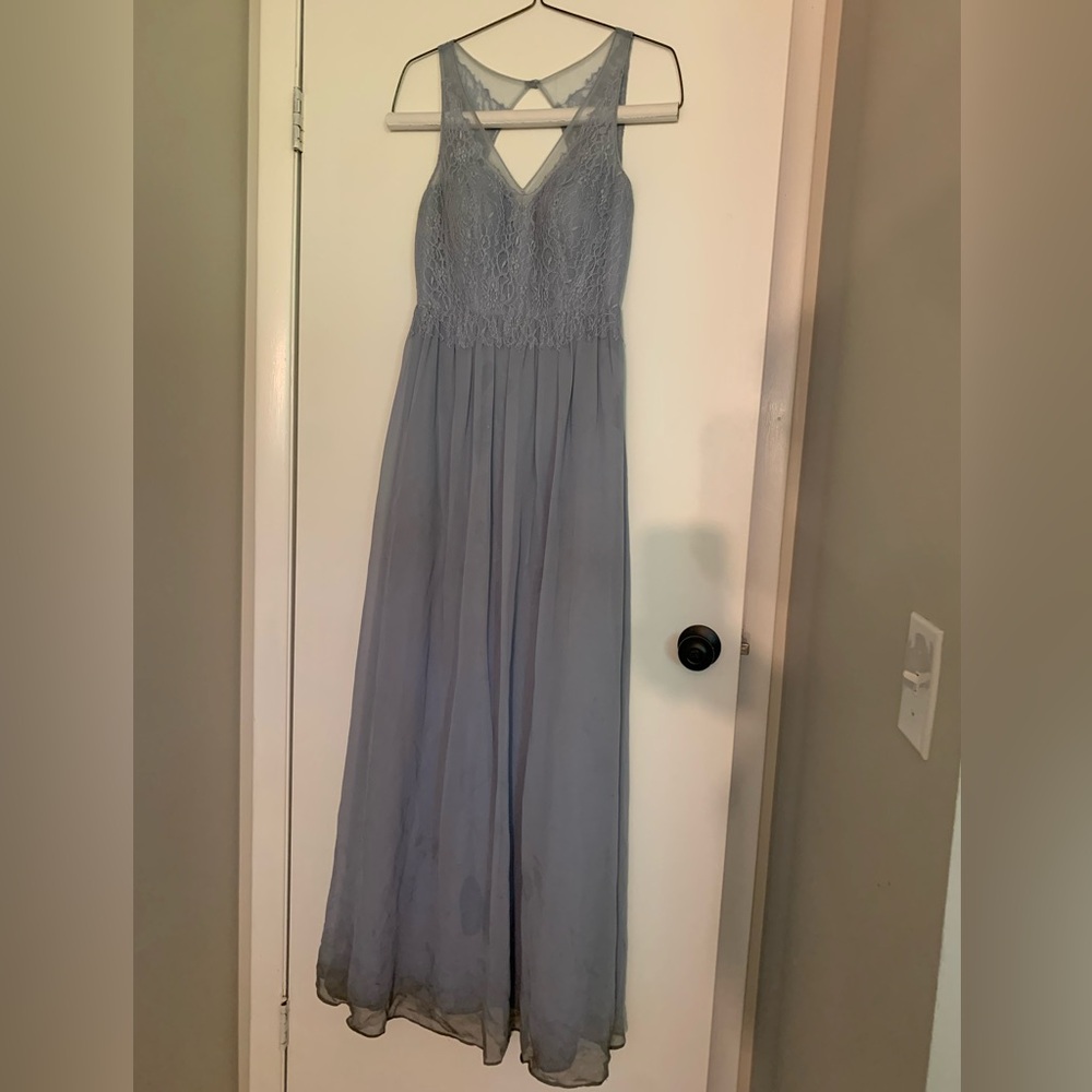 Azazie A6 DustyBlue A-Line Gown